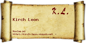 Kirch Leon névjegykártya